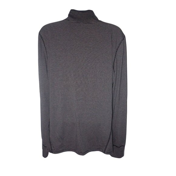 Toad & Co women‎ 1/4 Zip Long sleeve Top Large Gray Black Stripe Base Layer - Picture 5 of 6